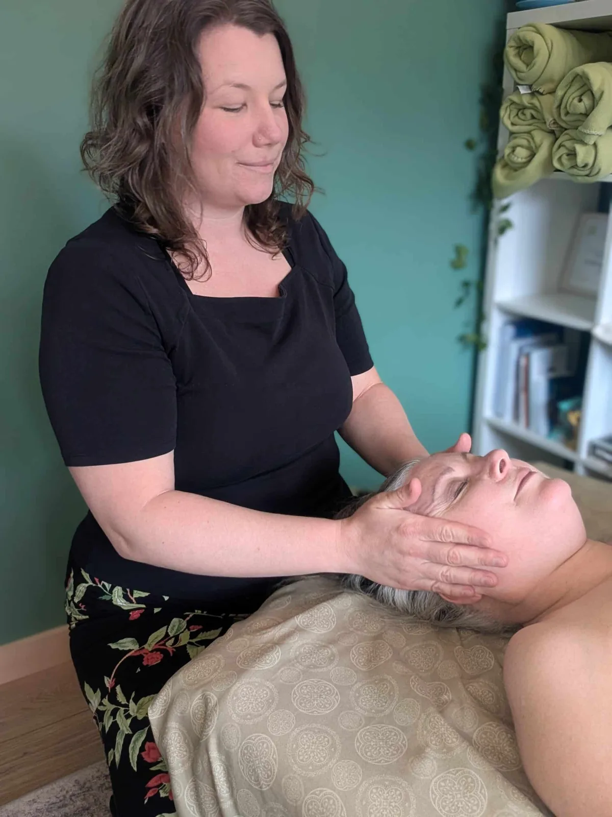Haley Lorman in her reflexology treatment room