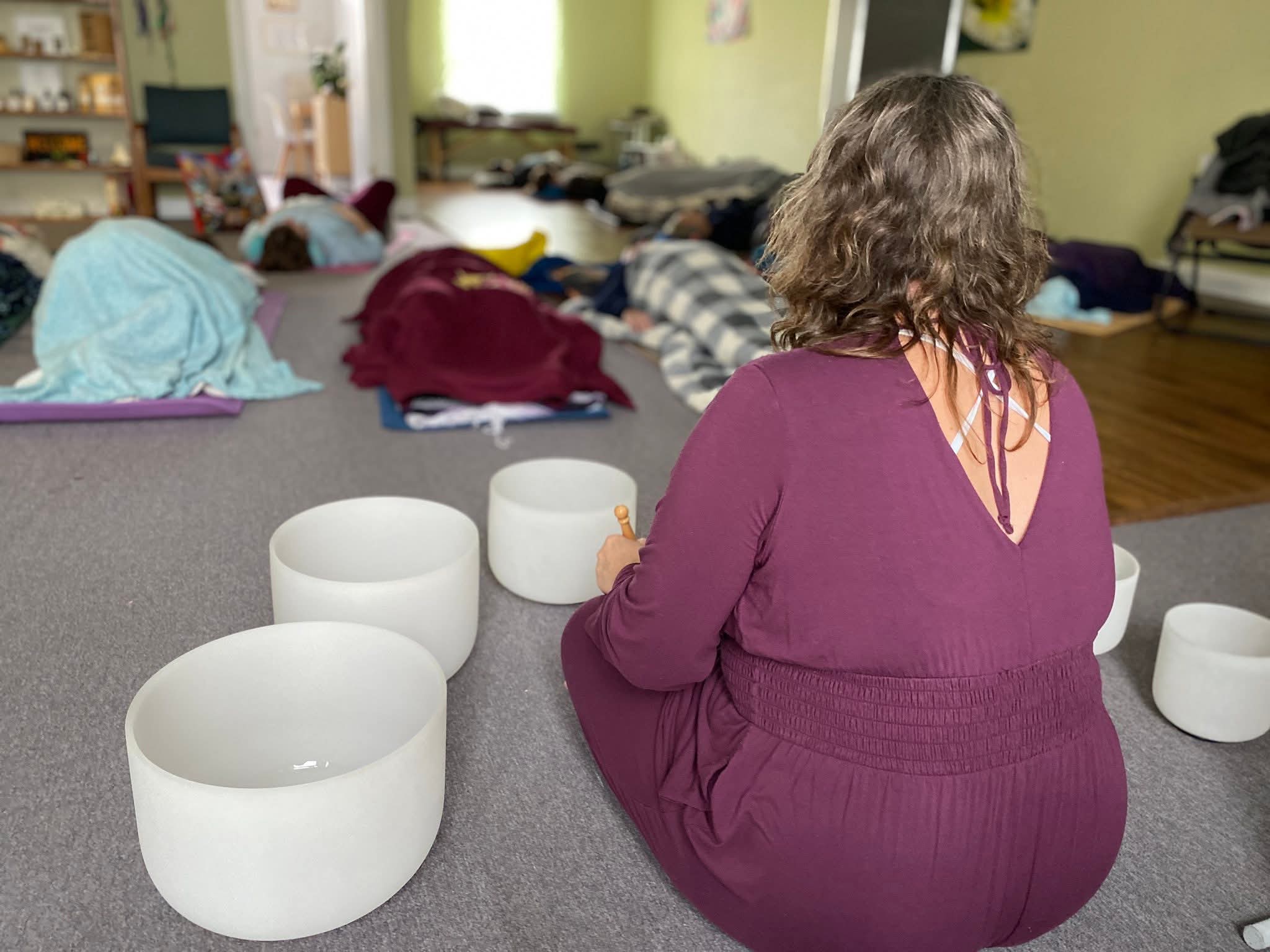 Group sound bath at River Roots Wellness